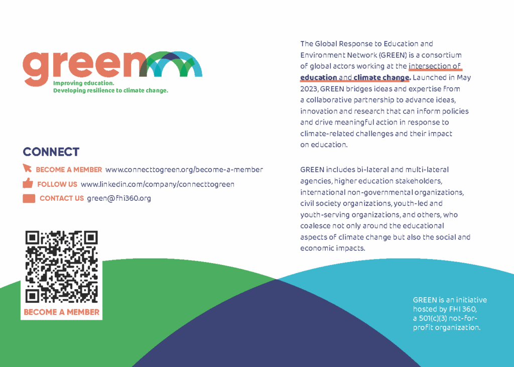 GREEN postcard back